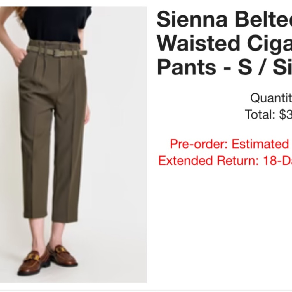 Sienna belted high waisted cigarette pants